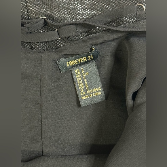 Forever 21 Little Black Spaghetti Straps Sparkling Dress Side Zip Size Small - Picture 10 of 11